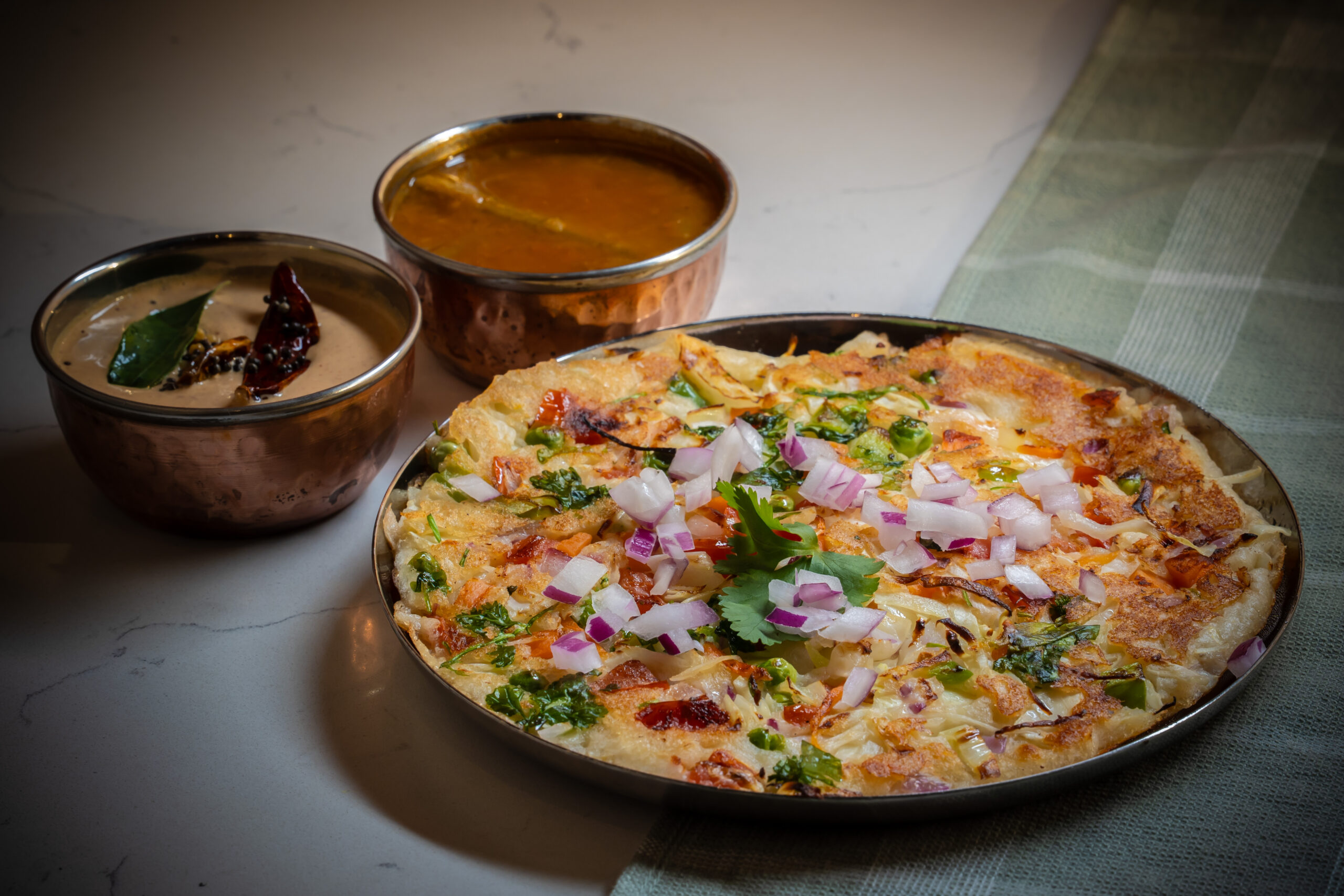 Onion Capsicum Uttappam